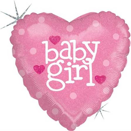 Nafukovací balónek růžové srdce narození holčičky 46cm