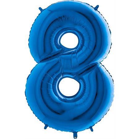 Nafukovací balónek číslo 8 modrý 102cm extra velký