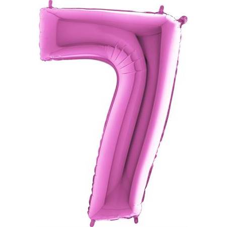 Nafukovací balónek číslo 7 růžový 102cm extra velký
