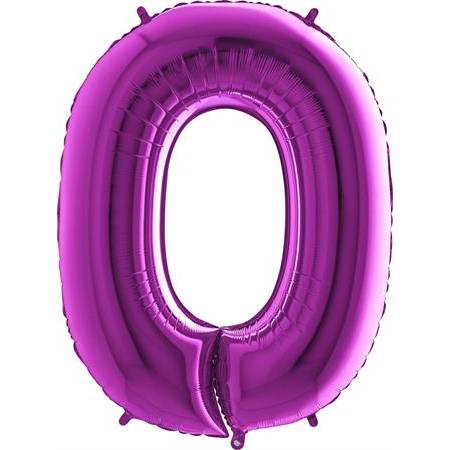 Nafukovací balónek číslo 0 fialový 102cm extra velký