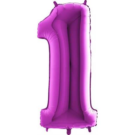 Nafukovací balónek číslo 1 fialový 102cm extra velký