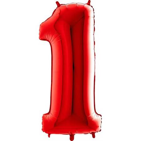Nafukovací balónek číslo 1 červený 102cm extra velký