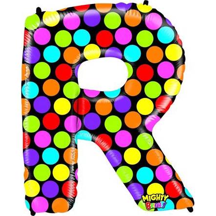 Nafukovací balónek písmeno R barevné 102 cm