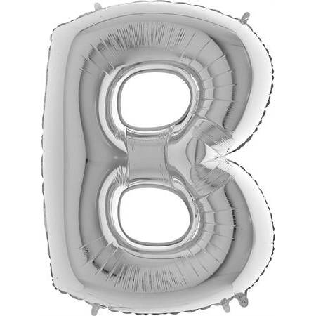 Nafukovací balónek písmeno B stříbrné 102 cm