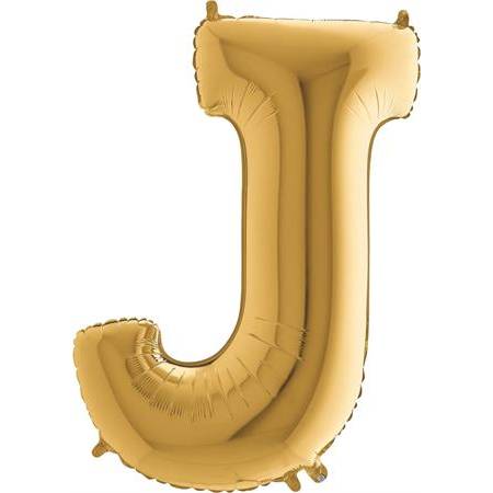 Nafukovací balónek písmeno J zlaté 102 cm