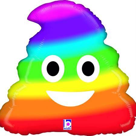 Nafukovací balónek emoji duhový Poo 51 cm