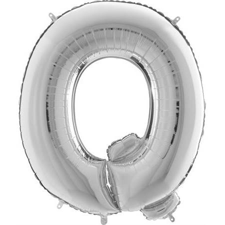 Nafukovací balónek písmeno Q stříbrné 102 cm