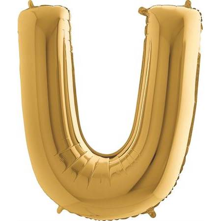 Nafukovací balónek písmeno U zlaté 102 cm