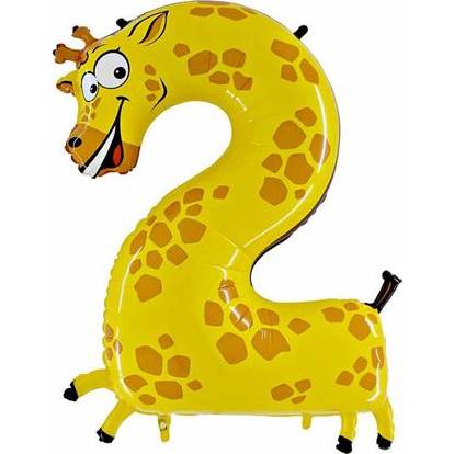 Nafukovací balónek žirafa číslo 2 pro děti 102cm