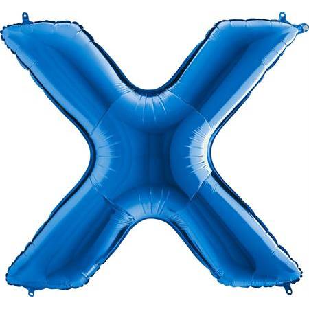 Nafukovací balónek písmeno X modré 102 cm