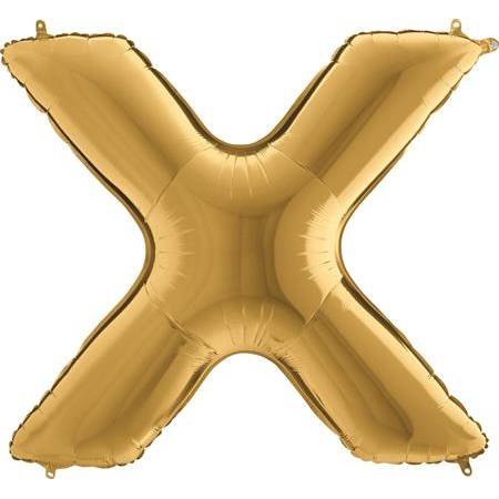 Nafukovací balónek písmeno X zlaté 102 cm