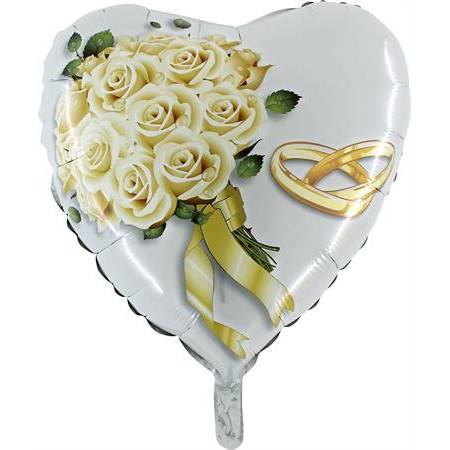 Nafukovací balónek bílé růže 46 cm