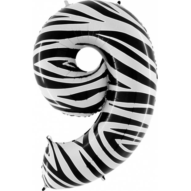 Nafukovací balónek číslo 9  zebra 102cm extra velký