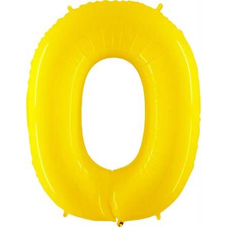 Nafukovací balónek číslo 0 žlutý 102cm extra velký
