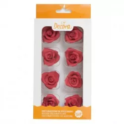 Cukrové růže červené 8ks