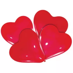 Balónky - červená srdíčka 7ks