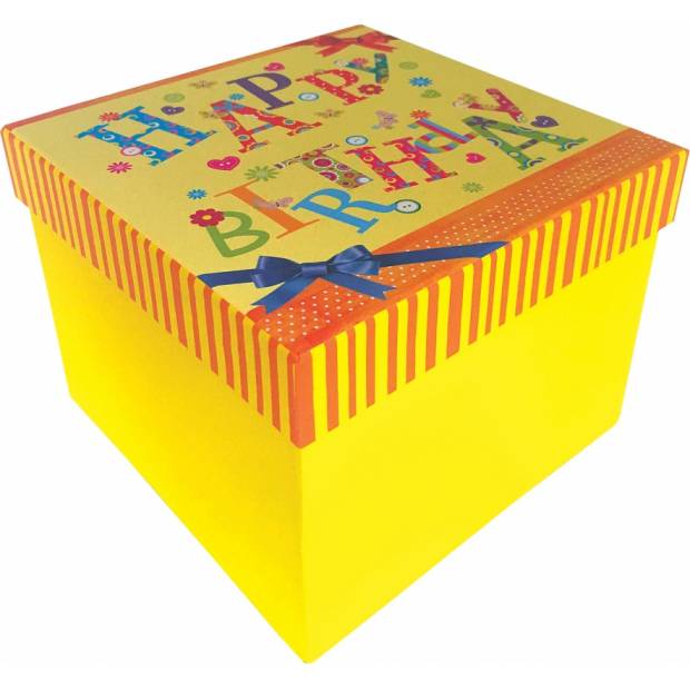 Krabička na dárek k narozeninám 15x15x11cm