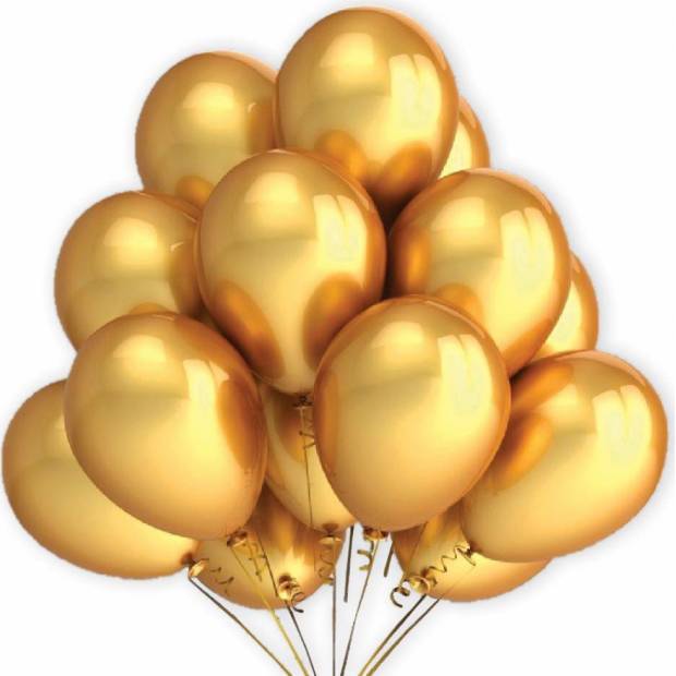 7ks Balónků zlatá metaliza