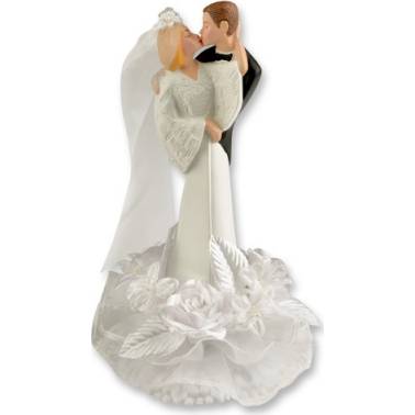 Svatební figurka na dort 1ks první manželské políbení 230mm