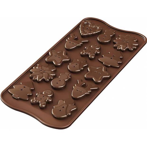 Silikonová forma na čokoládu – vánoční knoflíky