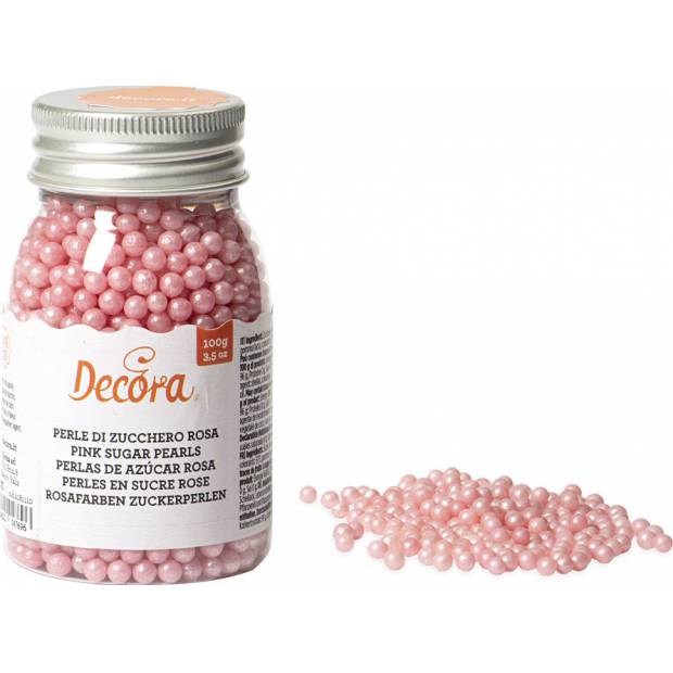 Cukrové zdobení perličky 4mm růžové 100g