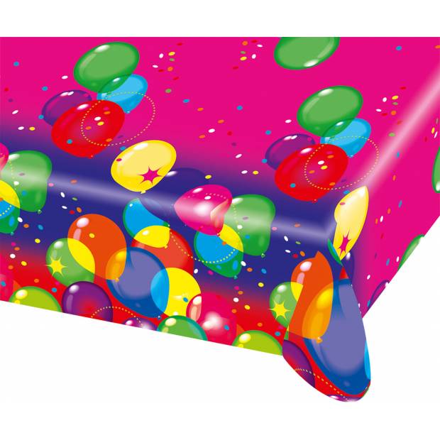 Plastový ubrus na párty balónky, růžový 120x180cm