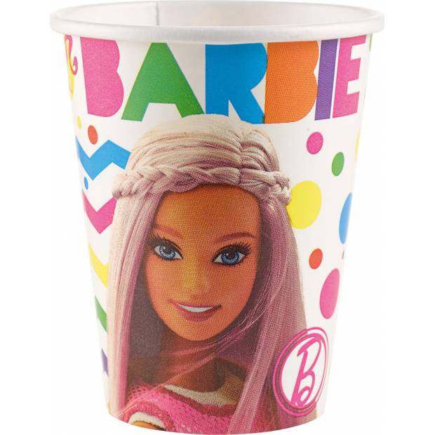 Papírové kelímky 250ml 8ks Barbie