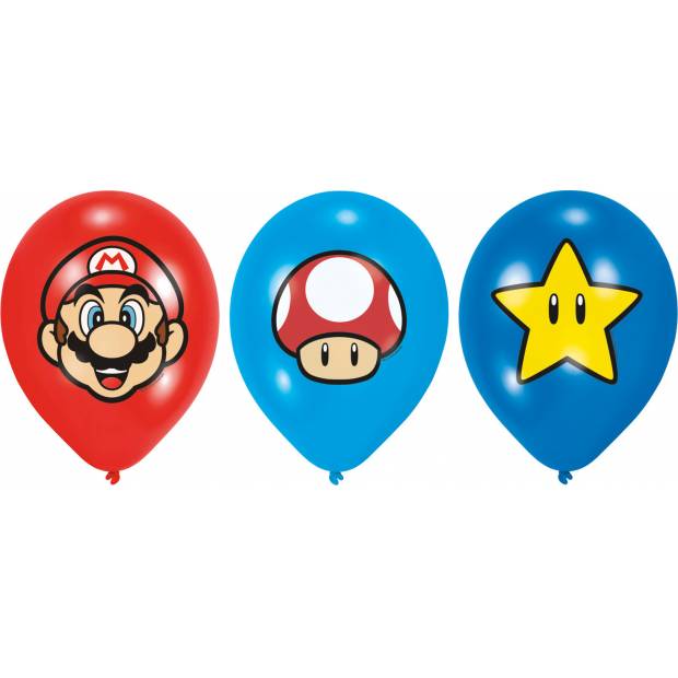 Nafukovací balónky Super Mario 27,5cm 6ks