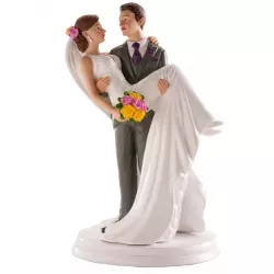 Svatební figurka na dort 20cm žena v naruči muže