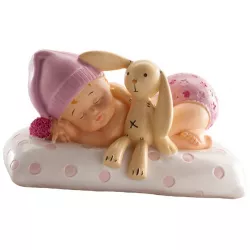 Figurka na dort spící miminko holčička