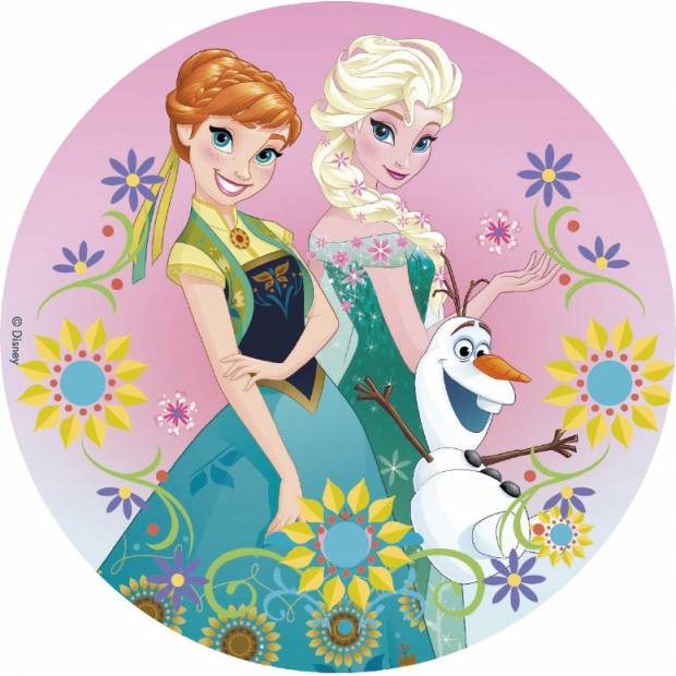 Jedlý papír na dort Ledové království Elsa, Anna a Olaf