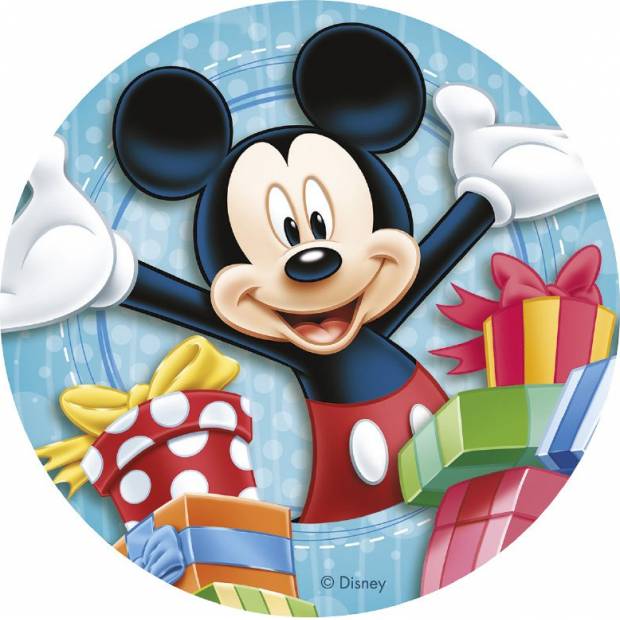 Fondánový list na dort Mickey a dárky