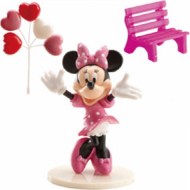 Figurka na dort Minnie balónky a lavička