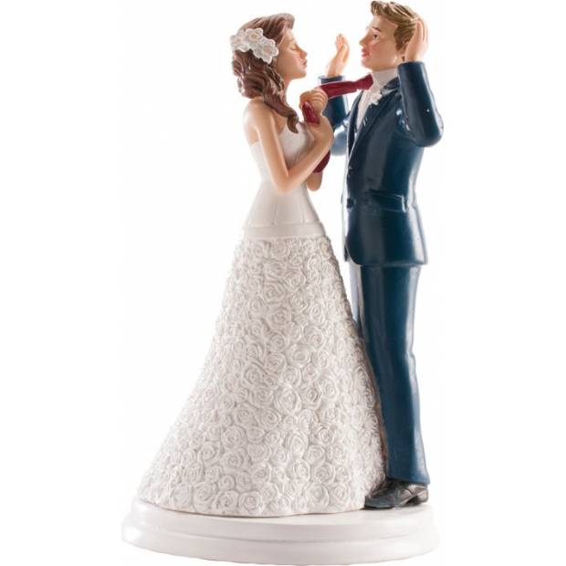 Svatební figurka na dort 20cm přitažen za kravatu