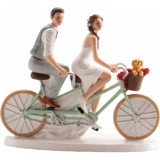 Svatební figurka na dort 16x18cm cyklisté