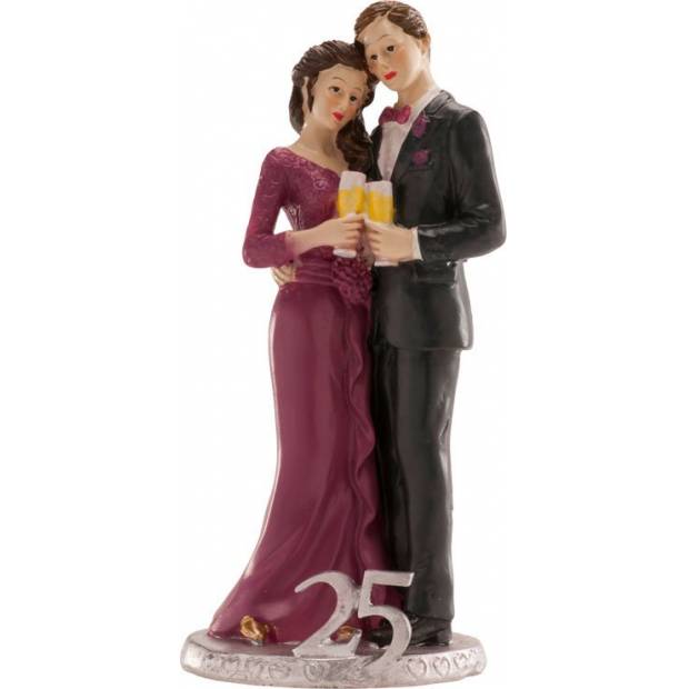 Svatební figurka na dort 25let spolu stříbrná svatba