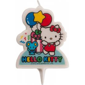 Svíčka na dort Hello Kitty 7cm s myškou a balónky