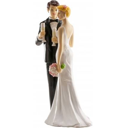 Svatební figurka na dort 16cm slavnostní přípitek
