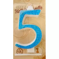 Svíčka velká modrá číslo 5 6466 dortis