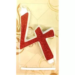 Svíčka velká červená číslo 4