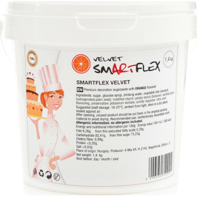 Smartflex Velvet Pomeranč 1,4 kg (Potahovací a modelovací hmota na dorty) 0041 dortis