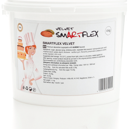 Smartflex Velvet Mandle 4 kg (Potahovací a modelovací hmota na dorty) 0042 dortis