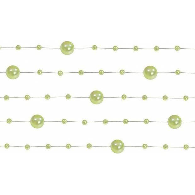Perlová girlanda světle zelená 130 cm (5 ks) GP13 dortis