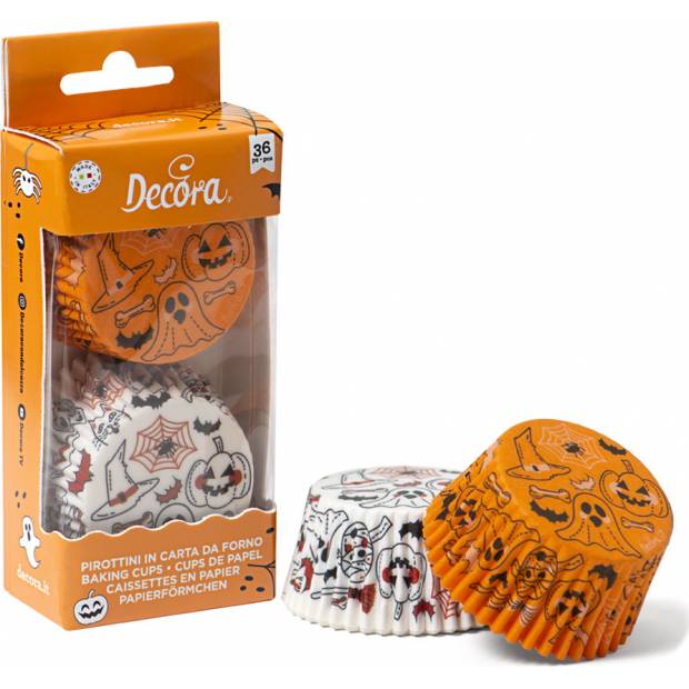 Košíček na muffiny Halloween dýně a duchové 36ks 5x3cm