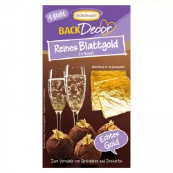 Jedlé zlato 24 karátů 4 listy 38x38mm