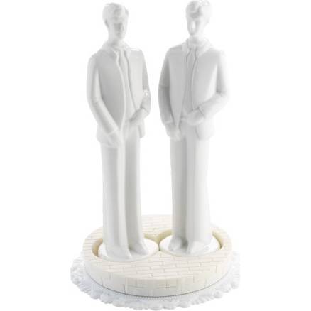 Svatební figurka na dort bílá - GAY