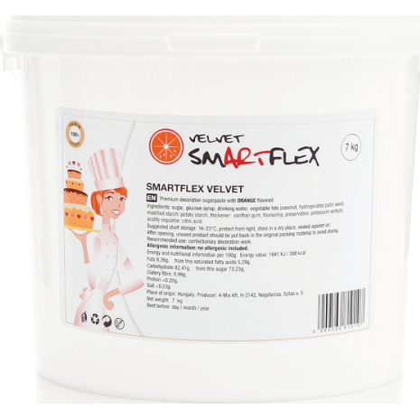 Smartflex Velvet Pomeranč 7 kg (Potahovací a modelovací hmota na dorty) 0053 dortis