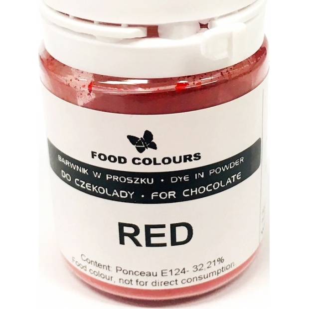 Prášková barva do čokolády Food Colours Red (20 g) WS-P-215 dortis