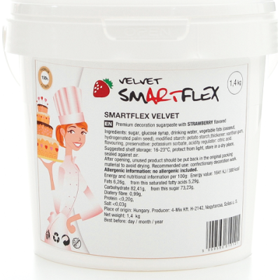 Smartflex Velvet Jahoda 1,4 kg (Potahovací a modelovací hmota na dorty) 0039 dortis