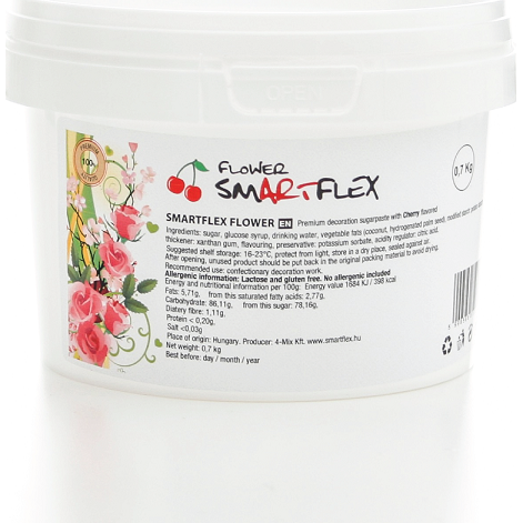 Smartflex Velvet Třešeň 0,25 kg (Potahovací a modelovací hmota na dorty) 01111 dortis